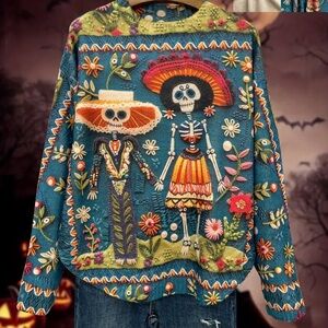 Day of the Dead Skull Sweater